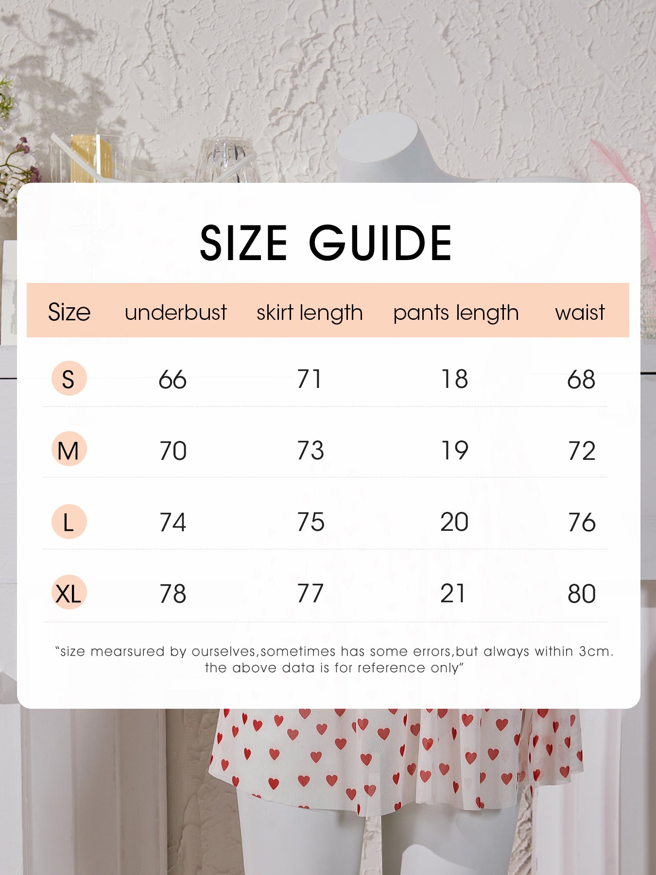 lingerie skirt size